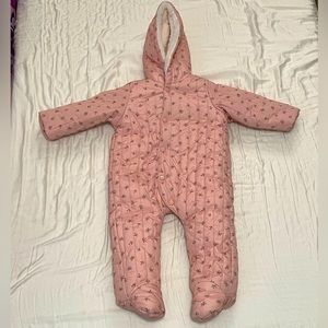 ZARA baby girl One Piece Suit 9-12 Months Pink With flowers